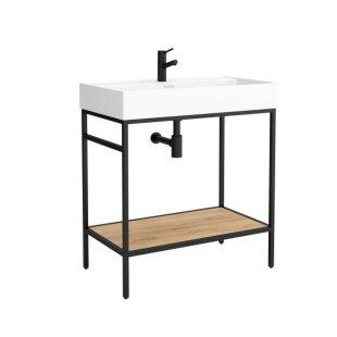 Комплект мебели для ванной salgar vinci, с тумбой и умывальником, черный матт, 79,7x89,2x45 cm