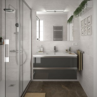 Мебель для ванны  salgar spirit 1000, база, подвесная, 2 выдвижных ящика, серый, 99,7x45x54 cm