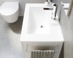 Комплект мебели для ванной savini zaffiro 60 - мебель, умывальник, зеркало и подсветкой, белый