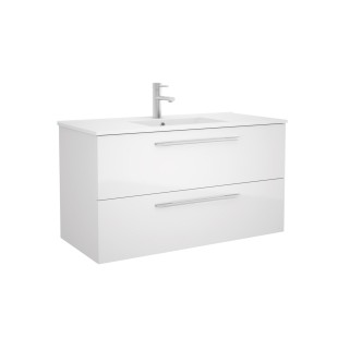 Мебель для ванны salgar fussion chrome 1000, база, 2 выдвижных ящика, белый глянец, 99,7x54x45 cm