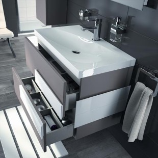Мебель для ванной salgar cronos 800, ручки белые, серый мат, 81,6x47x54 cm