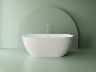 Отдельностоящая ванна marmite poema, из искусственного камня, белая, 160x74x60 cm