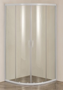 Душевая кабина kroner ecoround, полукруглая, белый профиль, стекло 4mm, 90x90x190cm