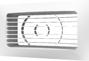 Решетка прямоугольная, с фланцем, из abs-пластика, 60x120 mm