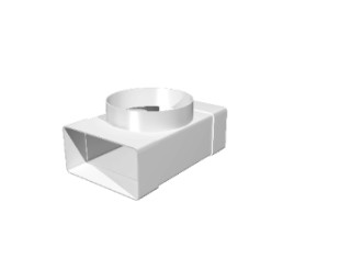 Соединитель т-образный плоского воздуховода с распределителем, 55x110mm x d 10