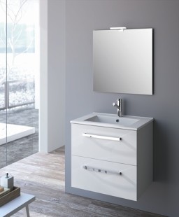 Комплект мебели для ванной salgar studio line 800 - мебель, умывальник, зеркало с подсветкой, белый, 80x46 cm
