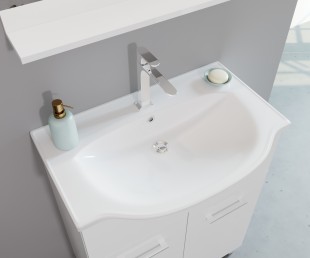 Комплект мебели для ванной savini smart 65 - мебель, умывальник, зеркало и подсветкой,