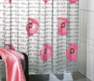 Штора в ванную gedy papavero, розовое, 180x200 cm