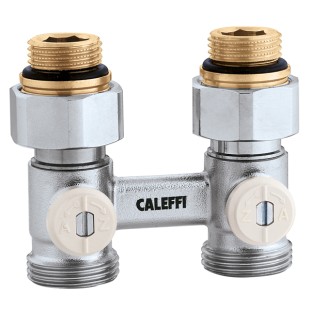 Клапан нижнего подключения для стальных радиаторов, caleffi, с пола 2x1/2-3/4