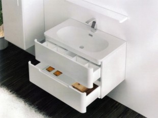 Умывальник для мебели emily, композит, белый, 85x49x16 cm