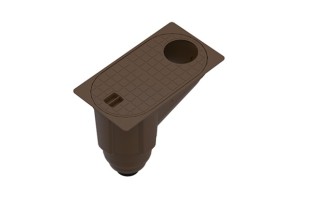 Бокс водосточный коричневый polymax basic pp с вертикальным отводом a15, dn100 300x164x234 mm