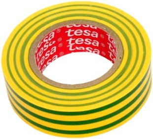 Электроизоляционная лента tesa 53988, желтый/зеленый, 19mm