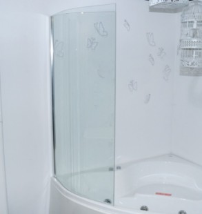 Перегародка для ванны belform, полукруглое, хромированный профиль, стекло 6 mm, 80x140 cm