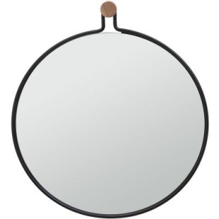 Зеркало для ванны sem, подвесная, дуб/черный мат, d 47 cm