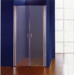 Двери для душевой кабины kroner hesiana хромированный профиль, стекло прозрачное 5 mm, 100x185 cm