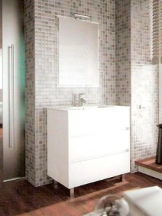 Комплект мебели для ванной salgar arenys 800 - мебель, умывальник, зеркало с подсветкой, белый, 81х46 cm