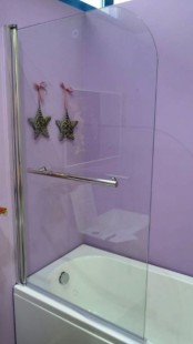 Перегародка для ванны belform, хромированный профиль, стекло 6 mm, 80x140 cm