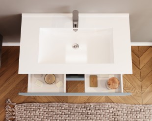 Комплект мебели для ванной savini iris 80 - мебель, умывальник, зеркало и подсветкой, синий
