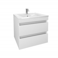 Мебель для ванны savini due cloud 60, подвесная, в комплекте с умывальником, белый глянец, 61x46x63 cm
